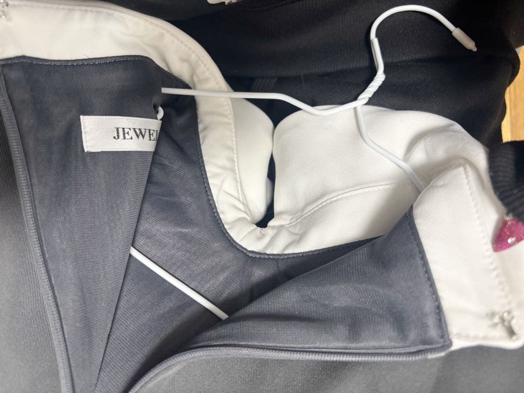 襟付きリボンスパンコールワンピースドレス/キャバドレス