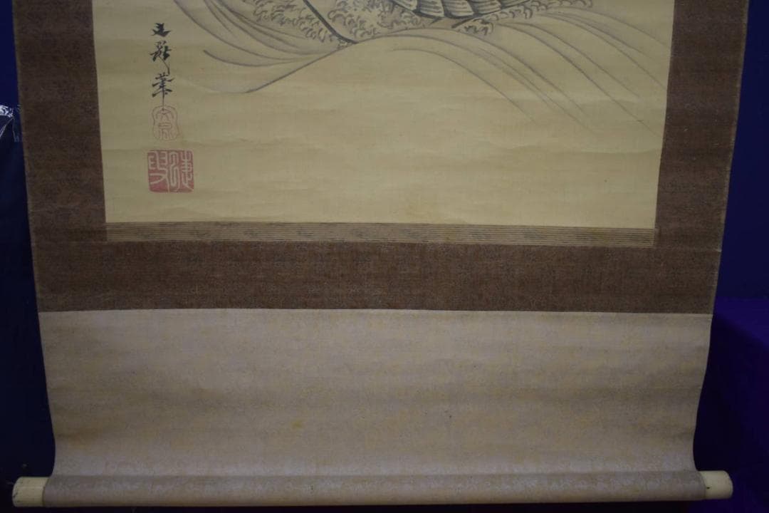 真作/谷文晁/仙人図/人物図/大幅/布袋屋掛軸HJ-5