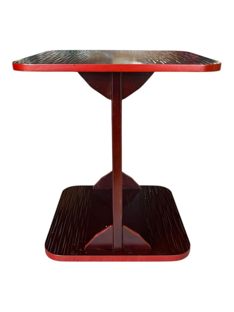 四方棚 茶道具 桐箱付 塗師作 蒔絵風 飾り棚 39cm