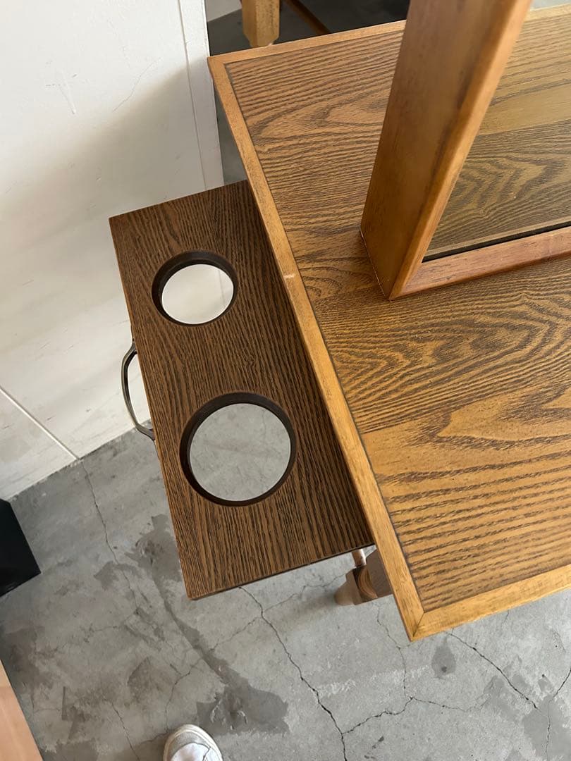 【中古】美容室両面鏡セット面 木製アンティーク 1台 その2