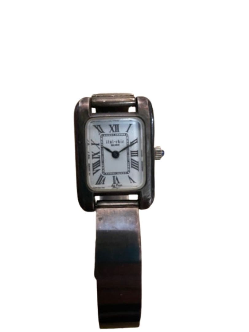 激レアデザイン【ital-chic】オールシルバー925 アンティーク腕時計