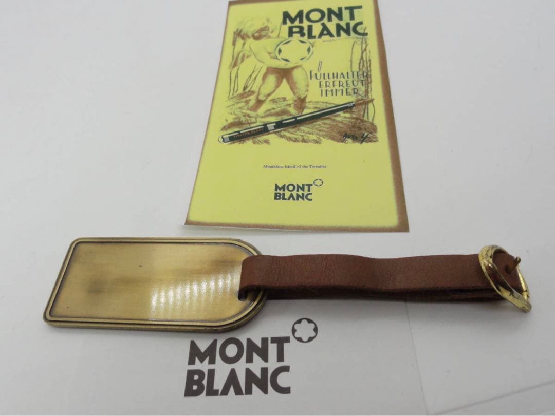 ★未使用保管品ヴィンテージ★本革＆メタル製タグネームタグ★キーホルダ★モンブラン