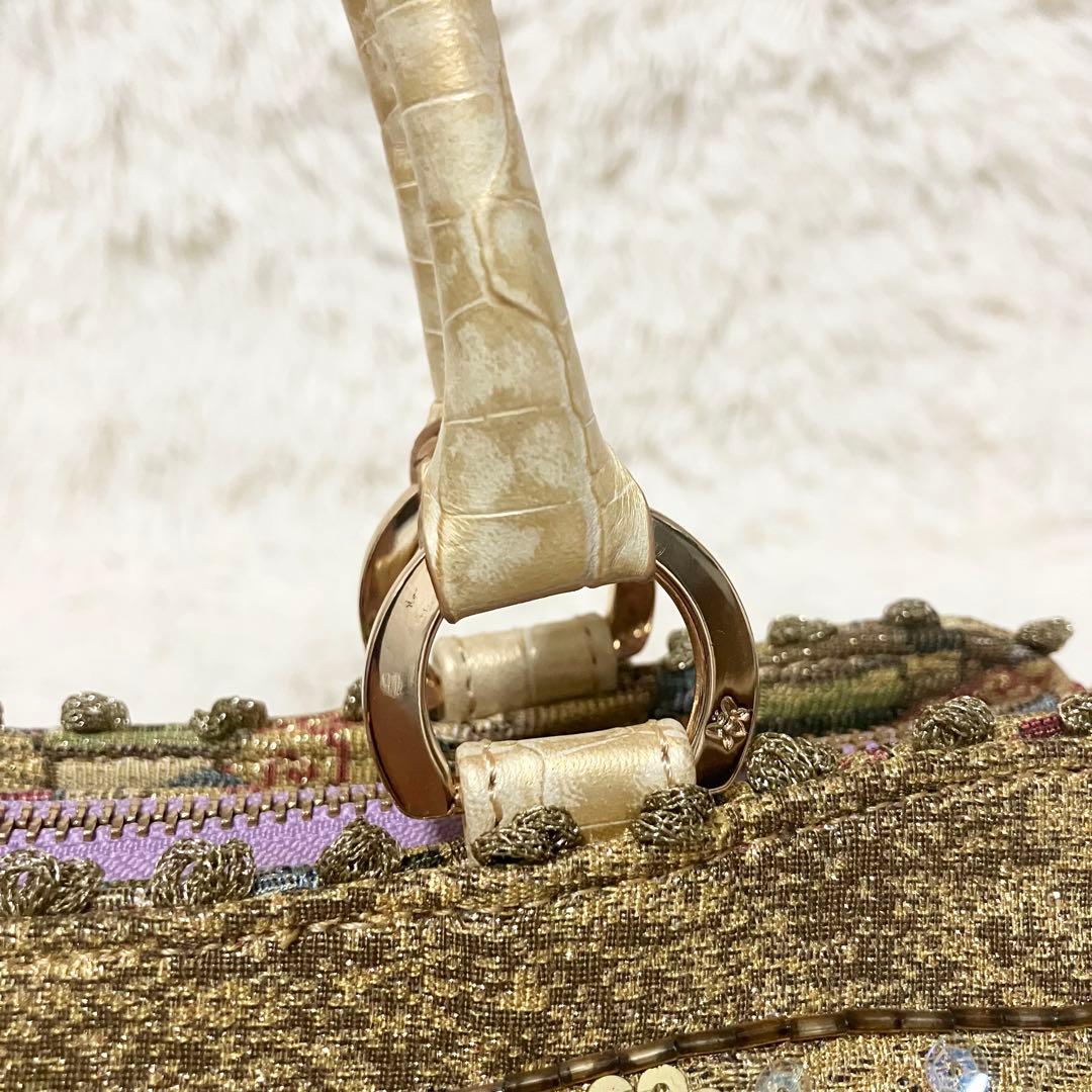 【未使用】Think beeゴールデンクリムト ハンドバック スパンコール 刺繍