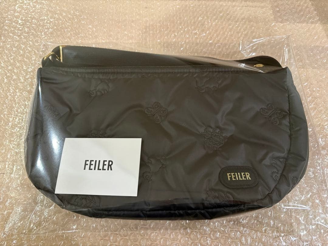 新品未使用　FEILER フェイラー　ハイジ　ハーフムーンバッグ　　ブラック