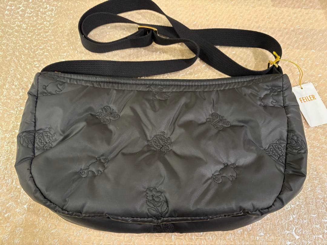 新品未使用　FEILER フェイラー　ハイジ　ハーフムーンバッグ　　ブラック