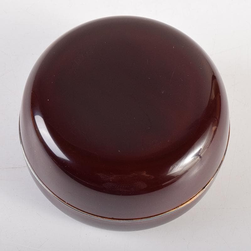 茶道具　山中塗　塗師　前端雅峯作　鯉蒔絵　内銀溜 　香合　共箱　D　R8486