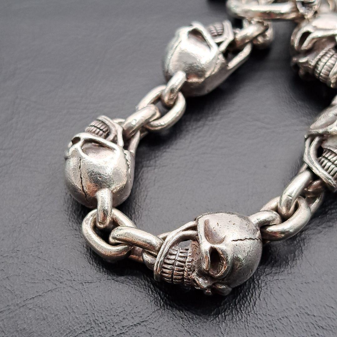 ブレスレット バングル スカル ５スカル 髑髏 ドクロ シルバー