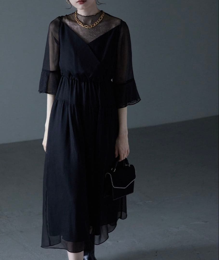 etoll. ラメチュールシフォンドレス結婚式　オケージョンドレス