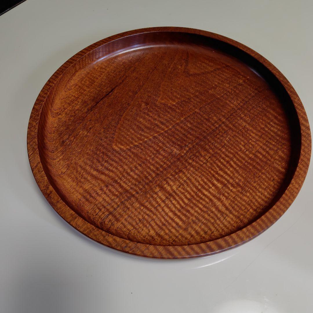 無垢材本花梨丸型盆漆仕上げ