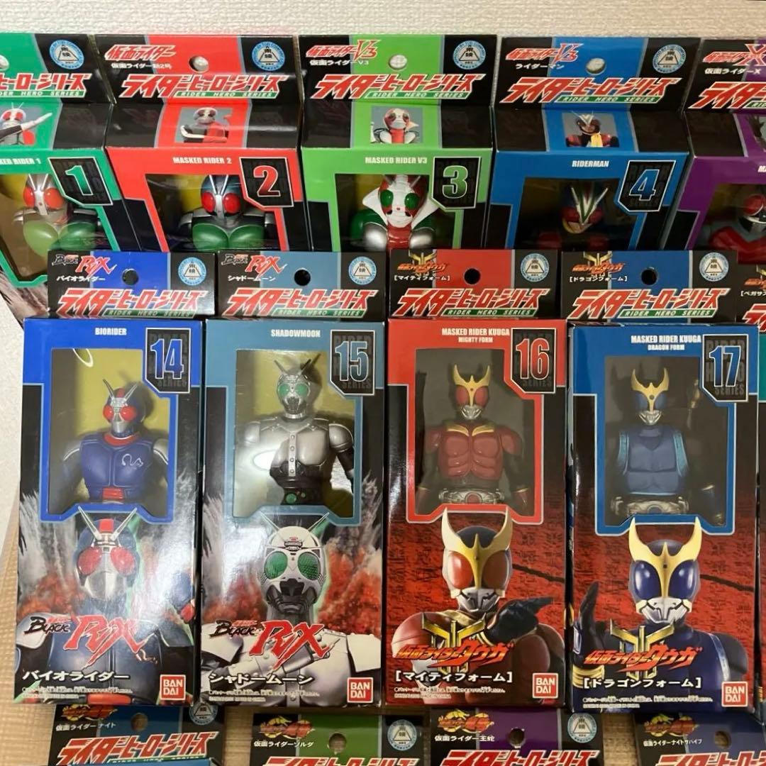 仮面ライダー ライダーヒーローシリーズ ソフビ 箱入り30体 箱無し10体