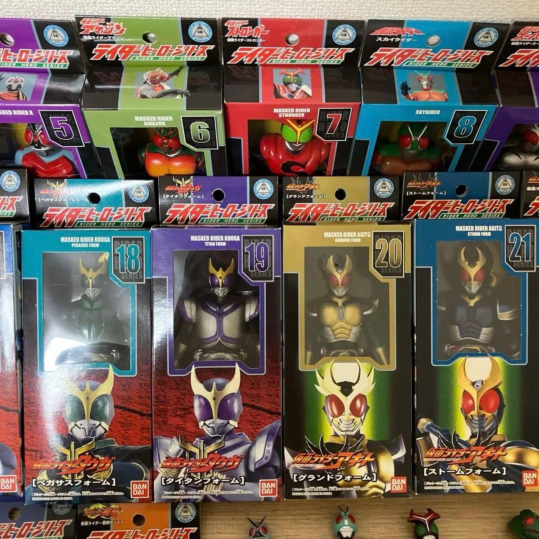 仮面ライダー ライダーヒーローシリーズ ソフビ 箱入り30体 箱無し10体