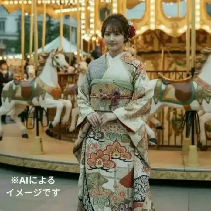 ゆうこ様　424.総絞り　振袖と袋帯の２点セット 正絹　フルセット　成人式