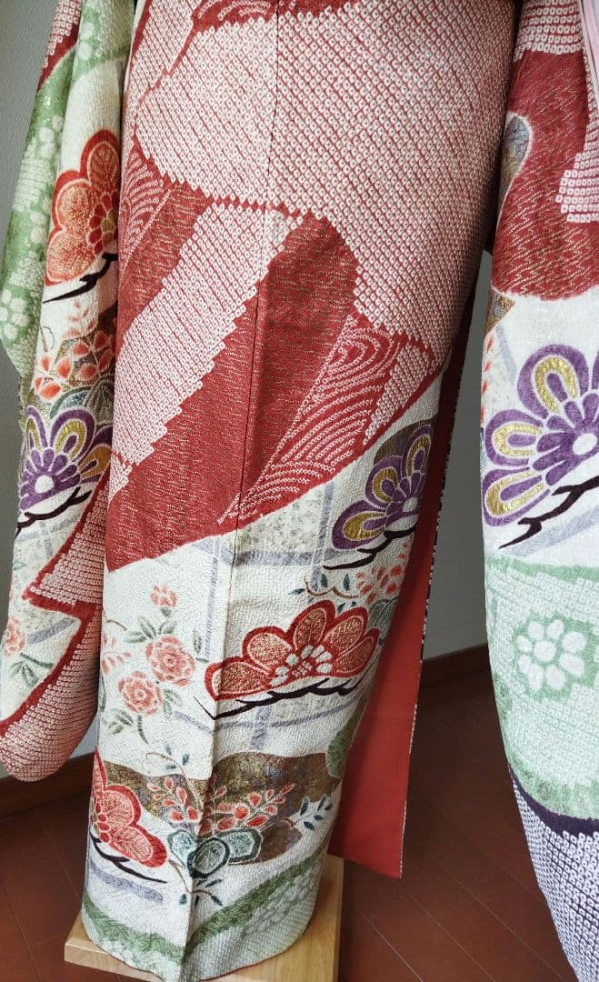 ゆうこ様　424.総絞り　振袖と袋帯の２点セット 正絹　フルセット　成人式