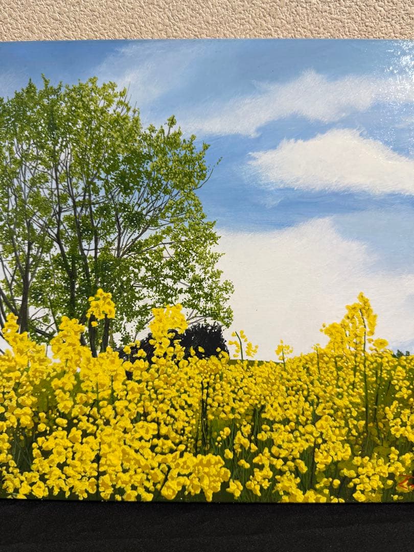 洋画家・百瀬智宏 【花の風】風景画 油彩画 在銘　送料込み