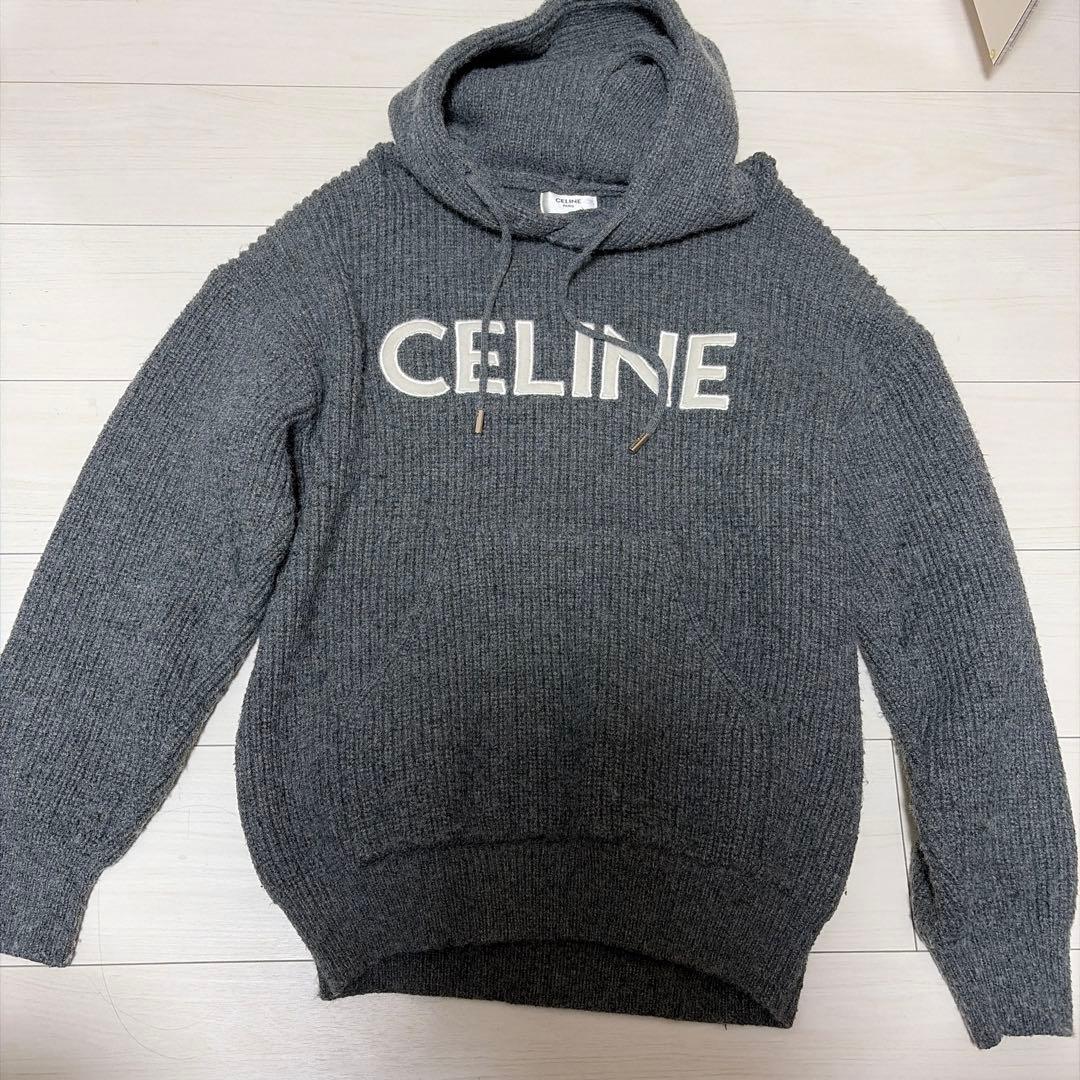 CELINE グレー パーカー ウール