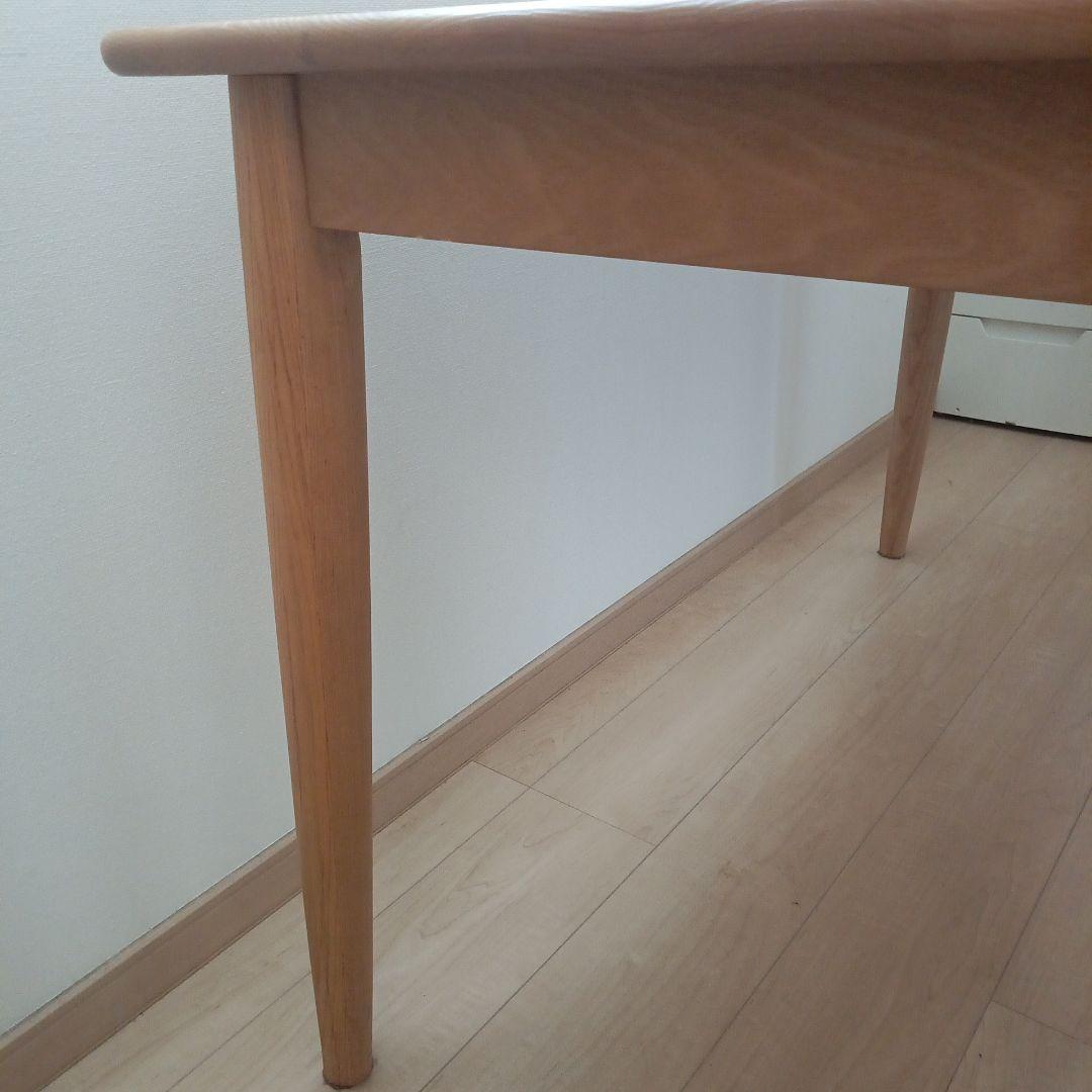 タモ材 ダイニングテーブル 引き出し付き