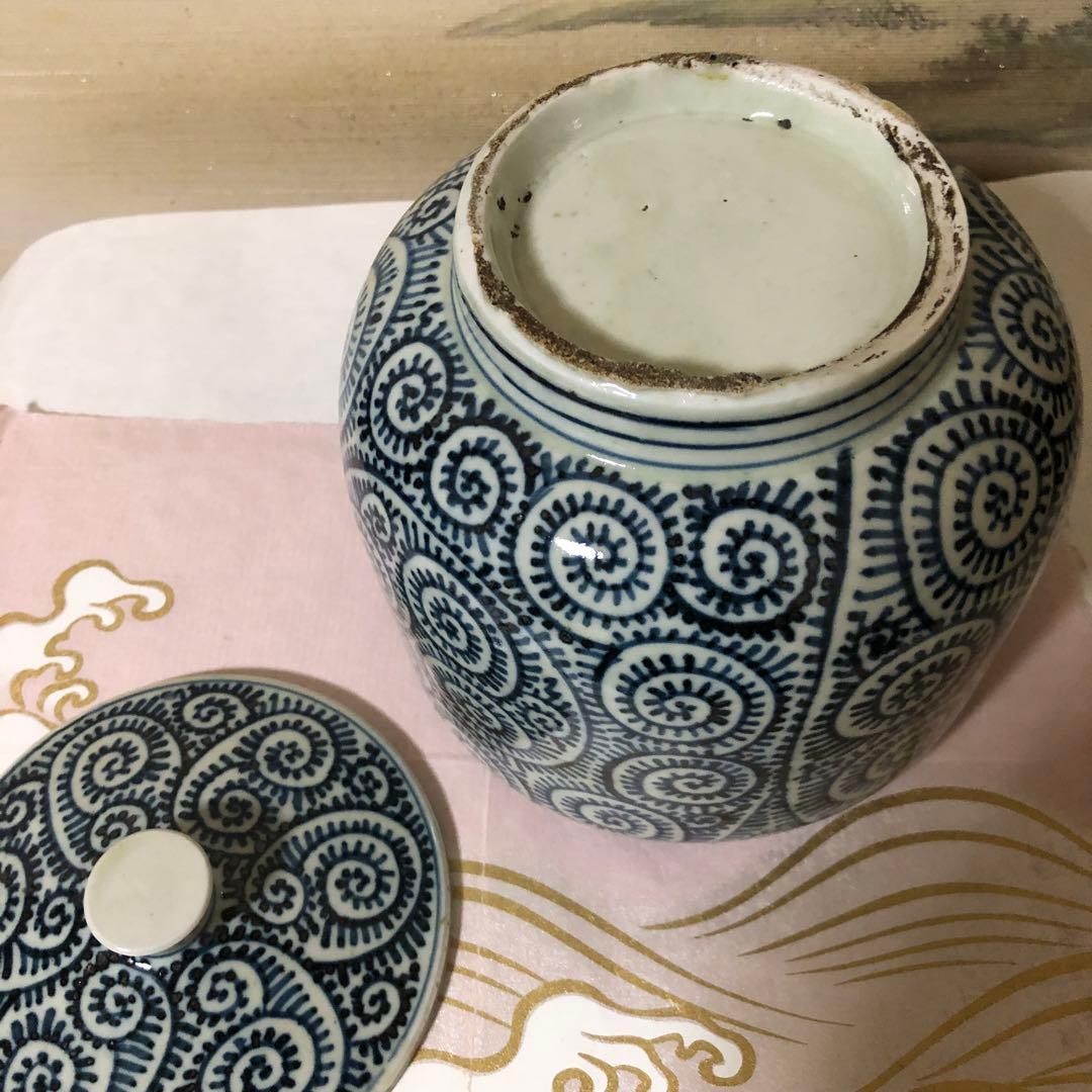 [茶道具] 古伊万里 総蛸唐草水指