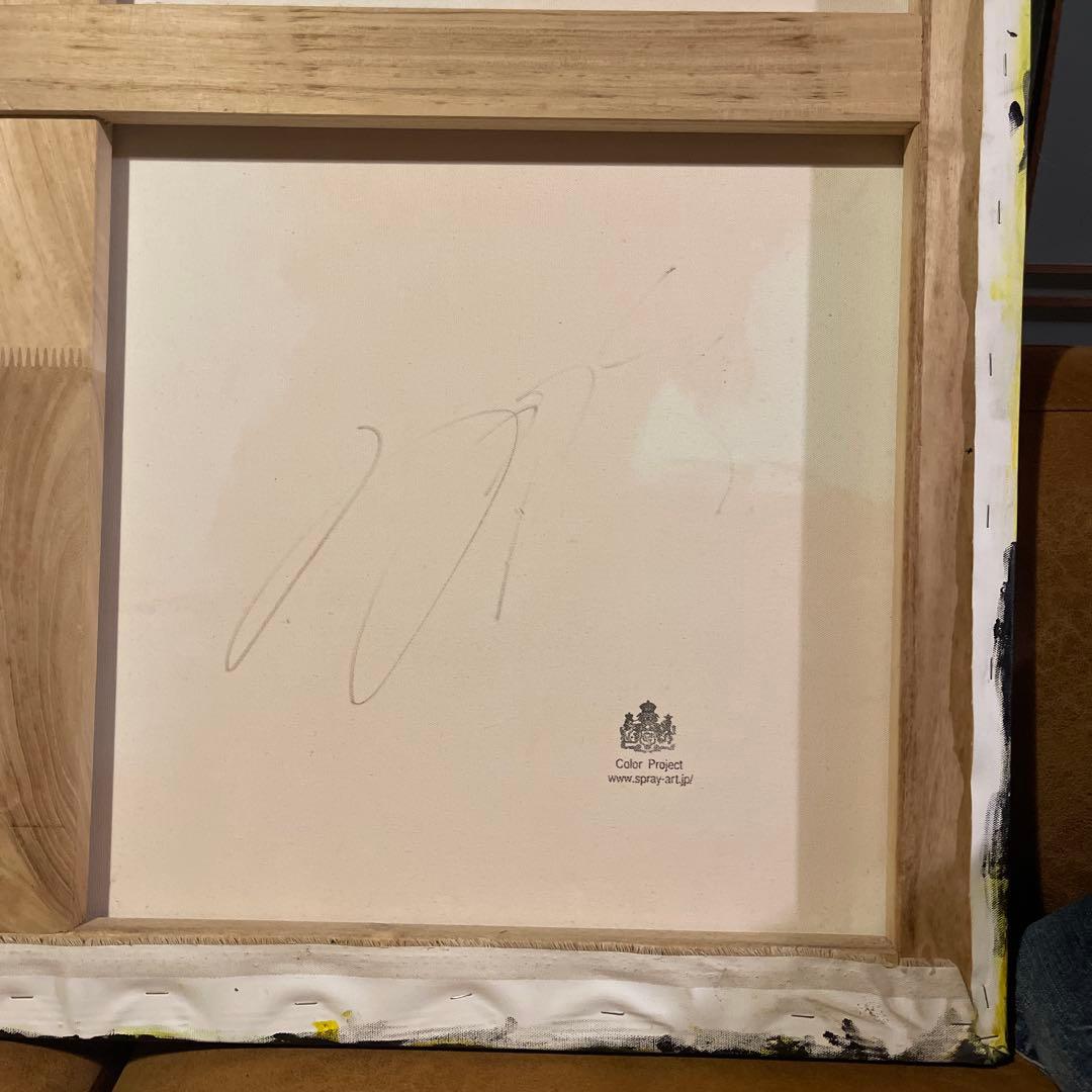 TOMOYA原画100×100cm スプレーアート/チンパンジー抽象肖像画一点物