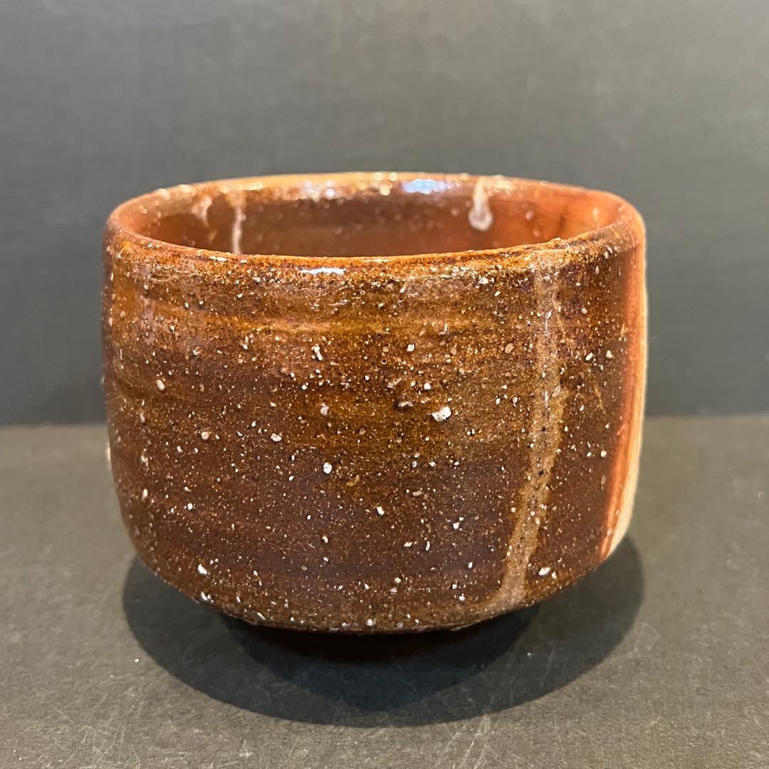 新品　人間国宝　伊勢崎淳　茶碗／陶歴共布共箱あり　緋襷　個展購入品