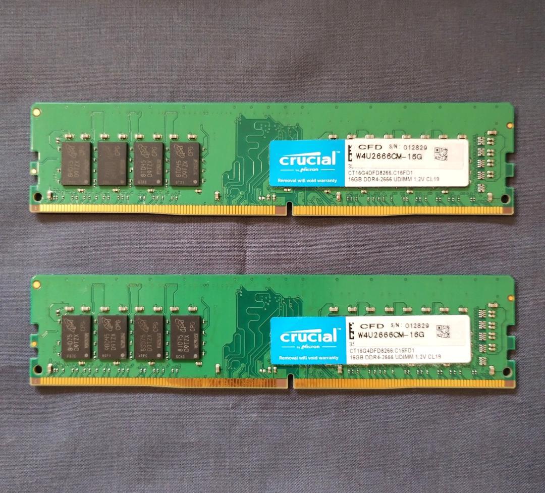 メモリ/DDR4-2666 16GB 2個セット 32GB [9]