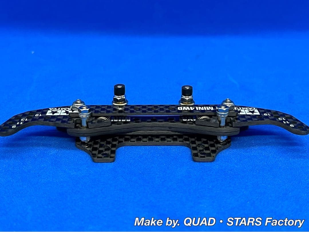 【ミニ四駆・MS用】2軸ATピボット＋1軸リヤアンカー＋リヤスキッド　カーボン