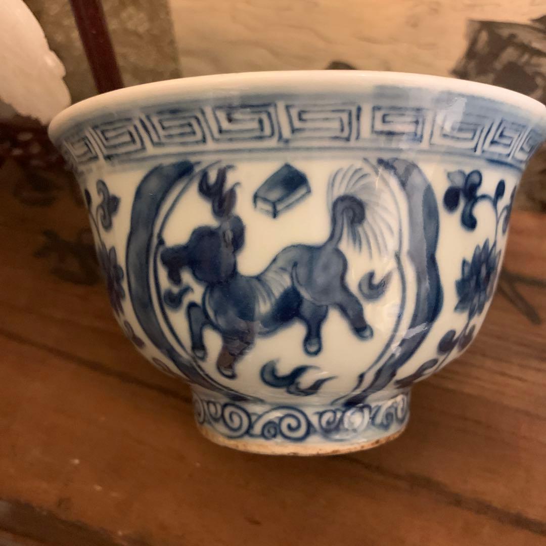 中国美術 古麒麟　清の時代康煕　椀　154