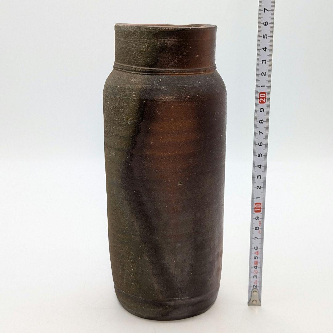 岡山県重要無形文化財 吉本正 備前焼 花入 合箱共布栞 花瓶 花器 花生 置物