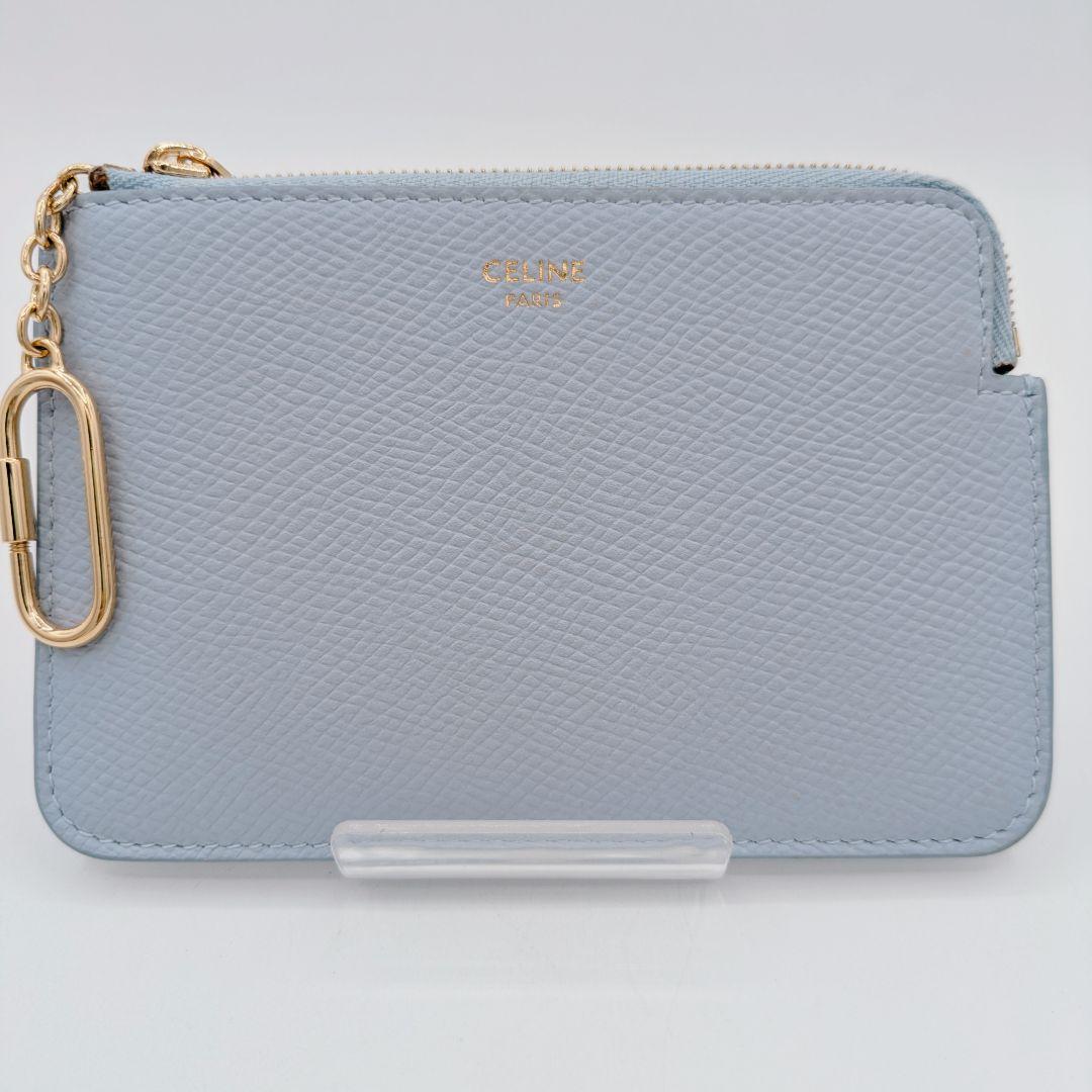 CELINE セリーヌ ライトブルー レザー ケース