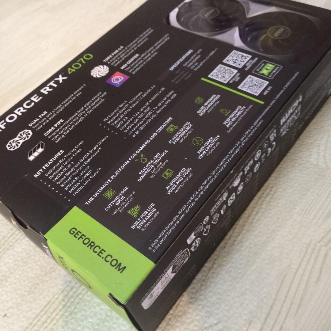 美品 MSI GeForce RTX 4070 Ventus 2X