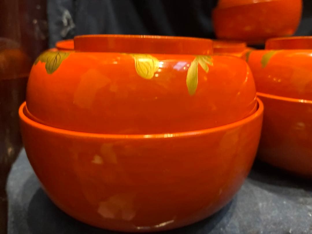 漆器　菓子椀　10客　大正期　蒔絵　木箱付　傷み無し