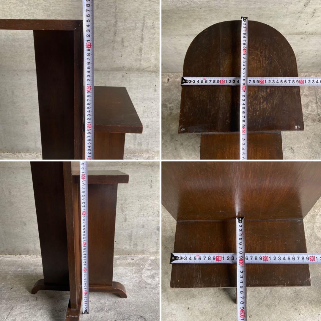 古い味のある飾り台 サイドテーブル 棚 シェルフ ラック スタンド 木製 レトロ