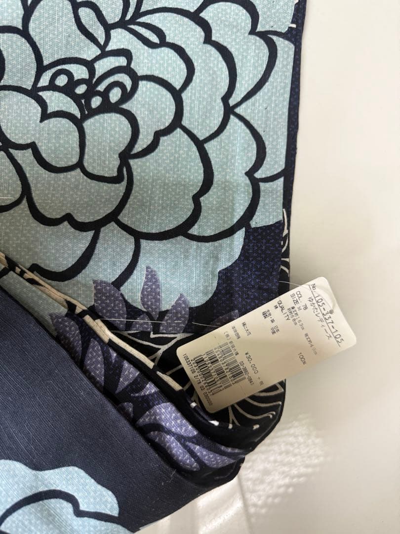 か*ん様 週末限定　撫松庵　花柄 浴衣 紺色　未使用　タグ　しつけ付き