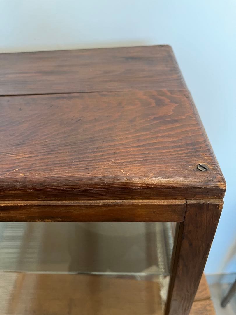 ガラスケース 3段 匂い有り ビンテージ アンティーク 昭和レトロ ショーケース