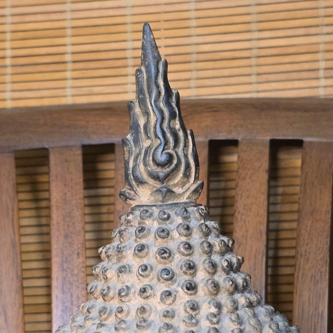 仏頭　レプリカ　タイ　スコータイ　金属製 40cm