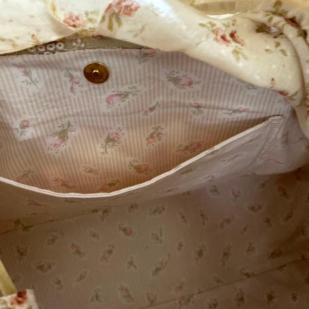 ハンドメイド　四角繋ぎ　レース　　バック