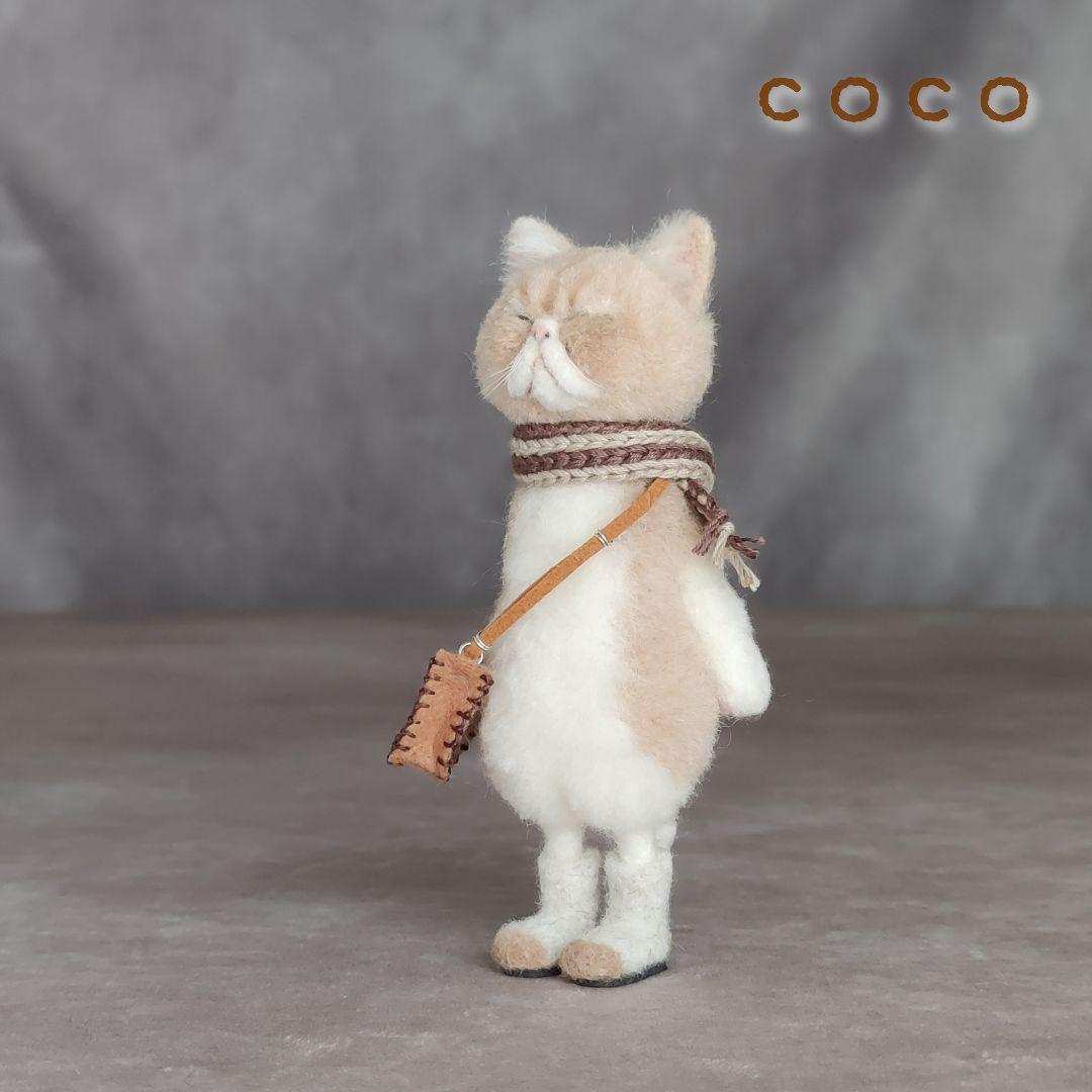 ショルダーバックを下げたエキゾチックショートヘアさん