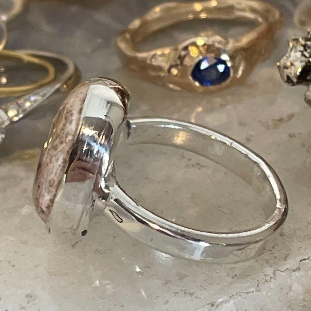 ハンドメイド　シルバー925 シルバーリング　カンテラオパール