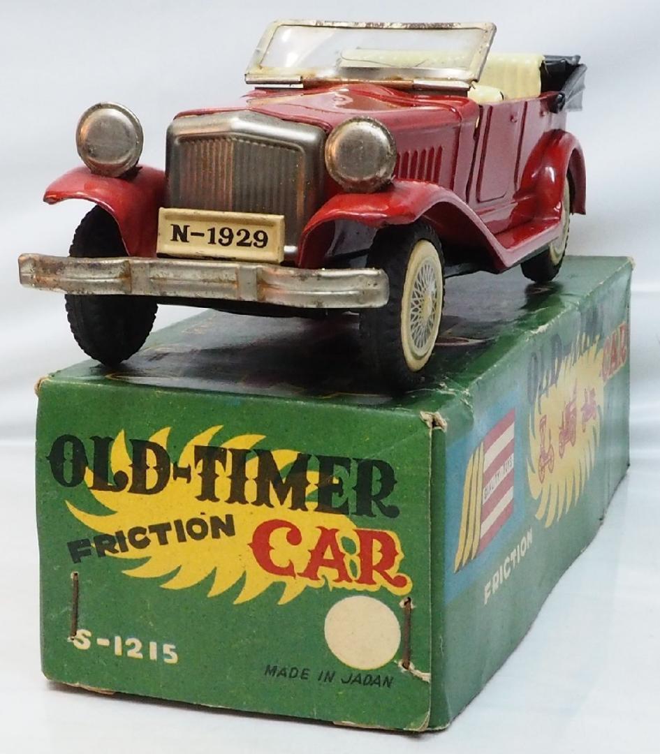 SSS【オールドタイマー コンバーチブル赤】ブリキ tin toy car 箱付