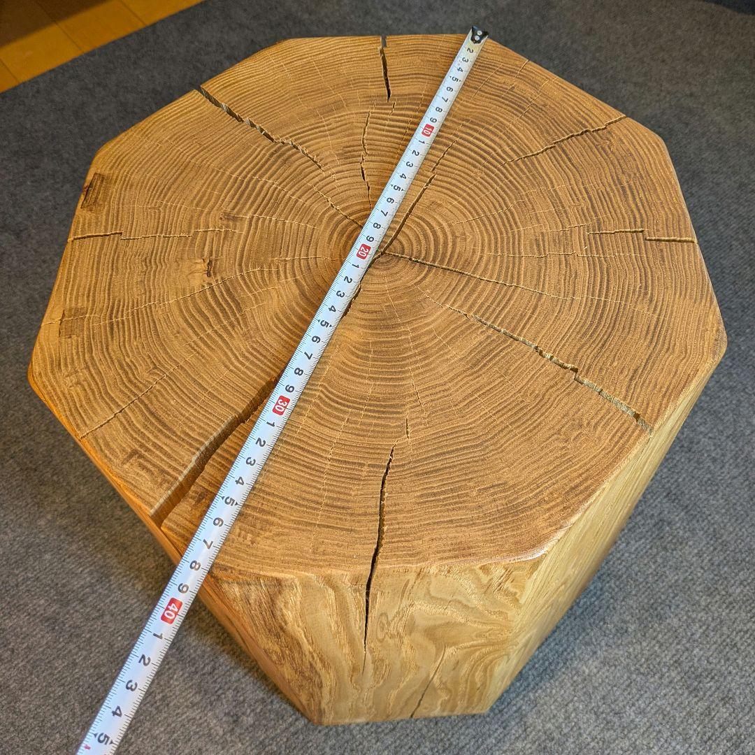 ピーナッツ様確認用　栗　八角形　天然木　椅子　スツール　高さ約41.5㎝