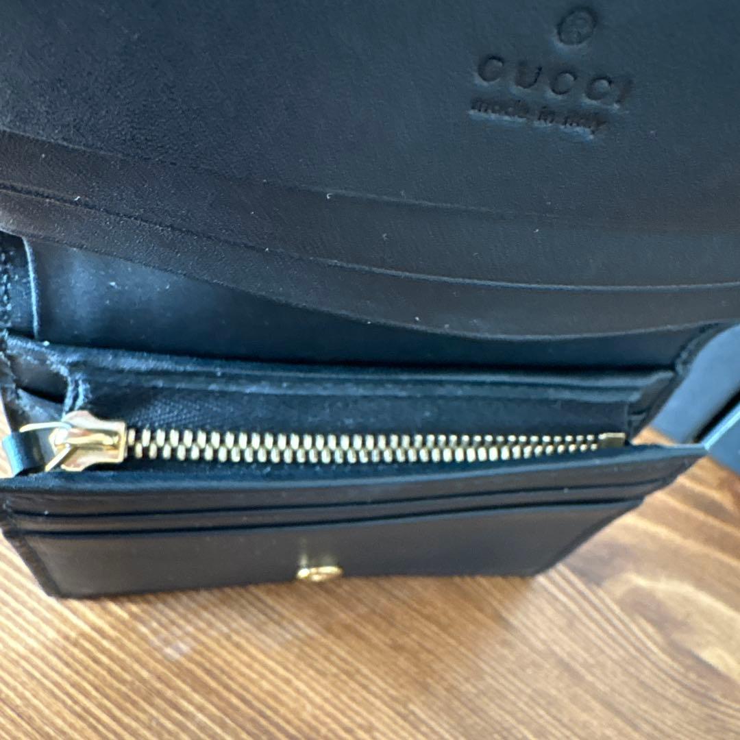 GUCCI GGパターン 二つ折りミニ財布ビー　ハチ