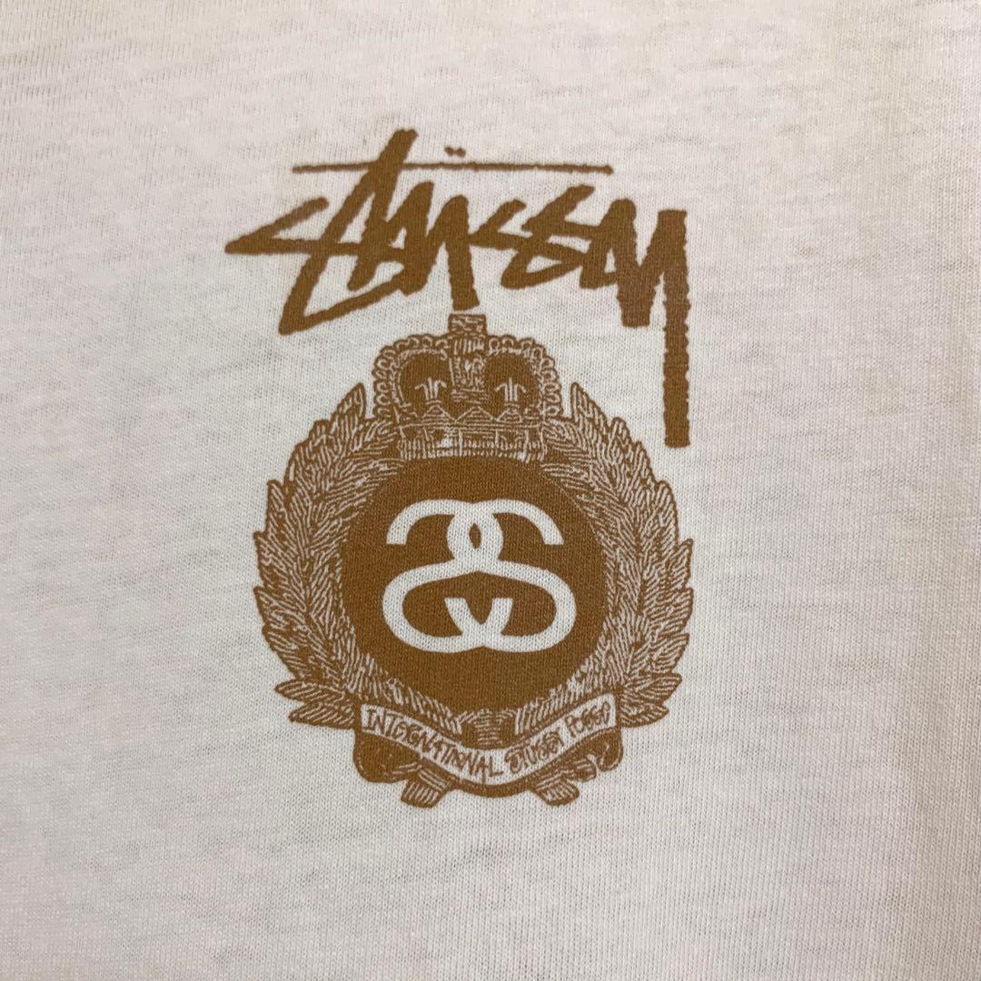 80s 前期 STUSSY USA製 黒タグ SS リンク エンブレム Tシャツ