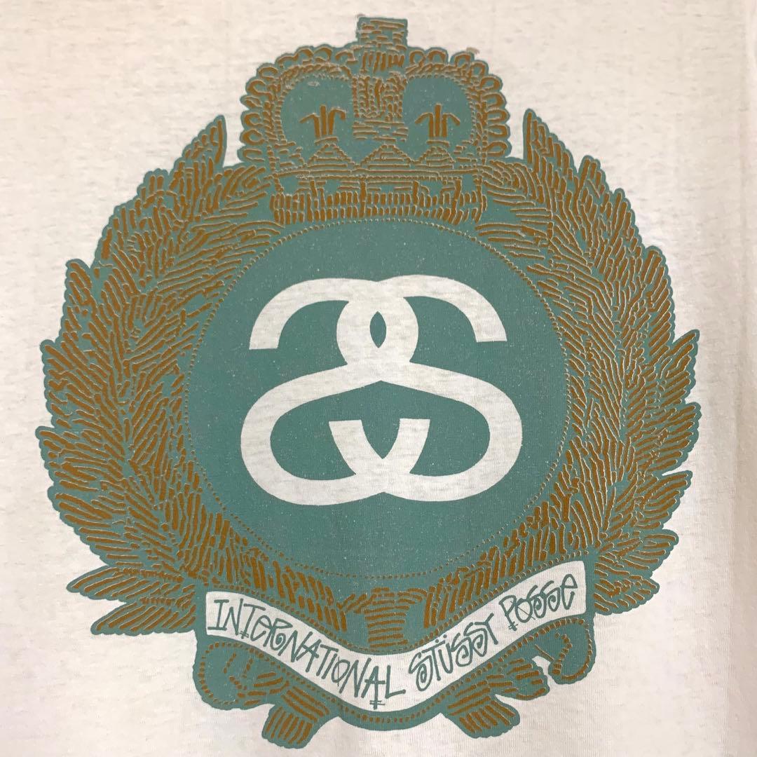 80s 前期 STUSSY USA製 黒タグ SS リンク エンブレム Tシャツ