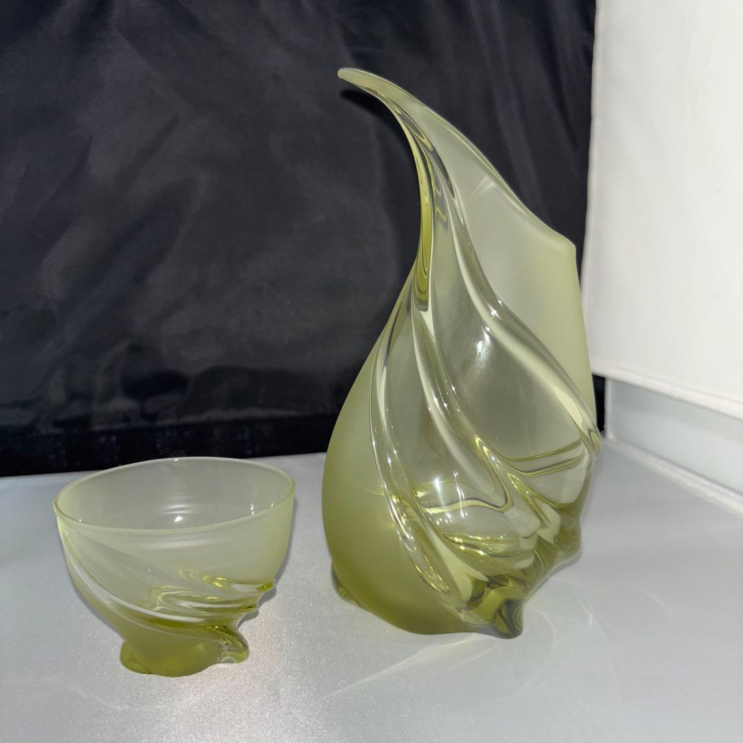 第2回北近江サケグラス公募展受賞作品　鹿田洋介「かもす」ぐい呑徳利揃え　未使用品