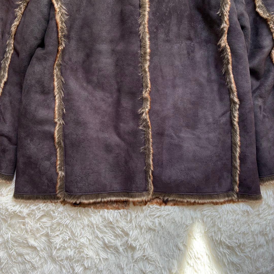 【激レア】ユーピーレノマ ムートンコート ファー 毛皮 極暖 LL 大きいサイズ