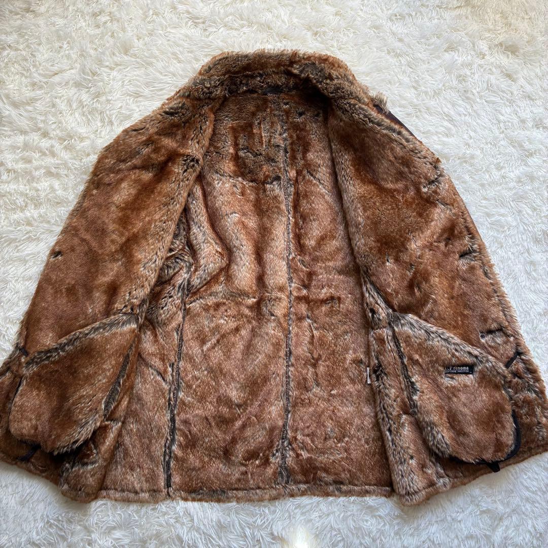 【激レア】ユーピーレノマ ムートンコート ファー 毛皮 極暖 LL 大きいサイズ