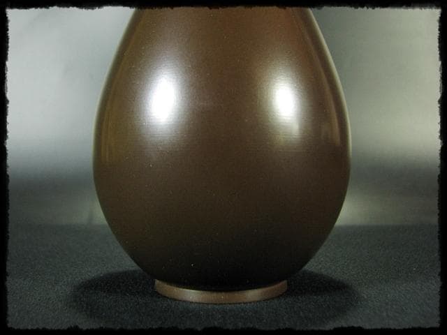 根来 茂昌 唐銅 鶴首 花入 釜師遠州流職方 師香取正彦 茶道具花器 f159