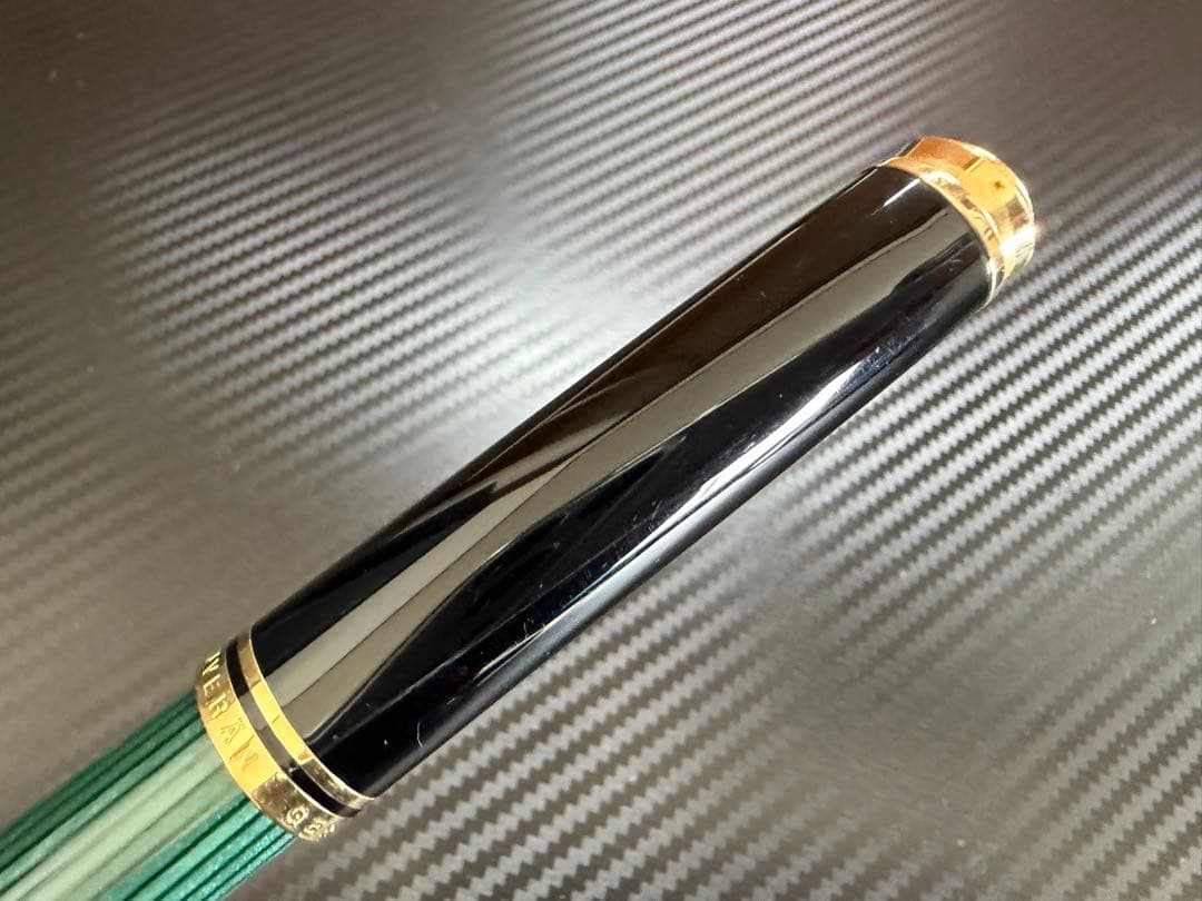 未使用に近い ペリカン スーベレーン M800 緑縞 F 細字 万年筆