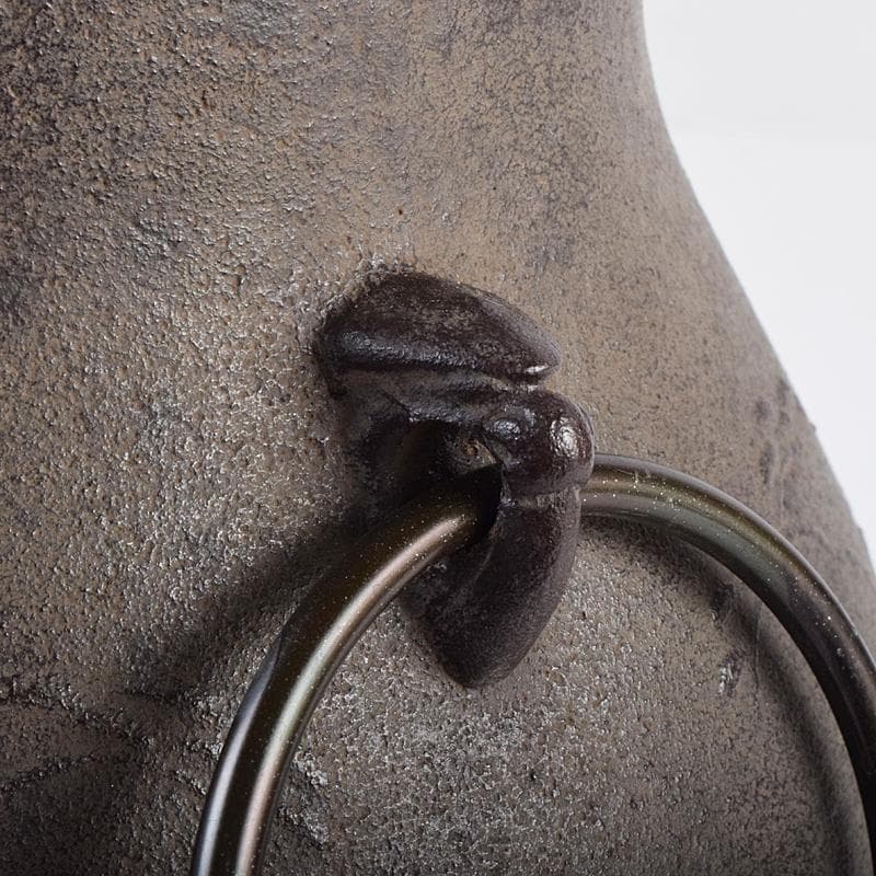 煎茶道具　釜師　菊地政光作　浜松文　鶴首釜　共箱　C　R8884B