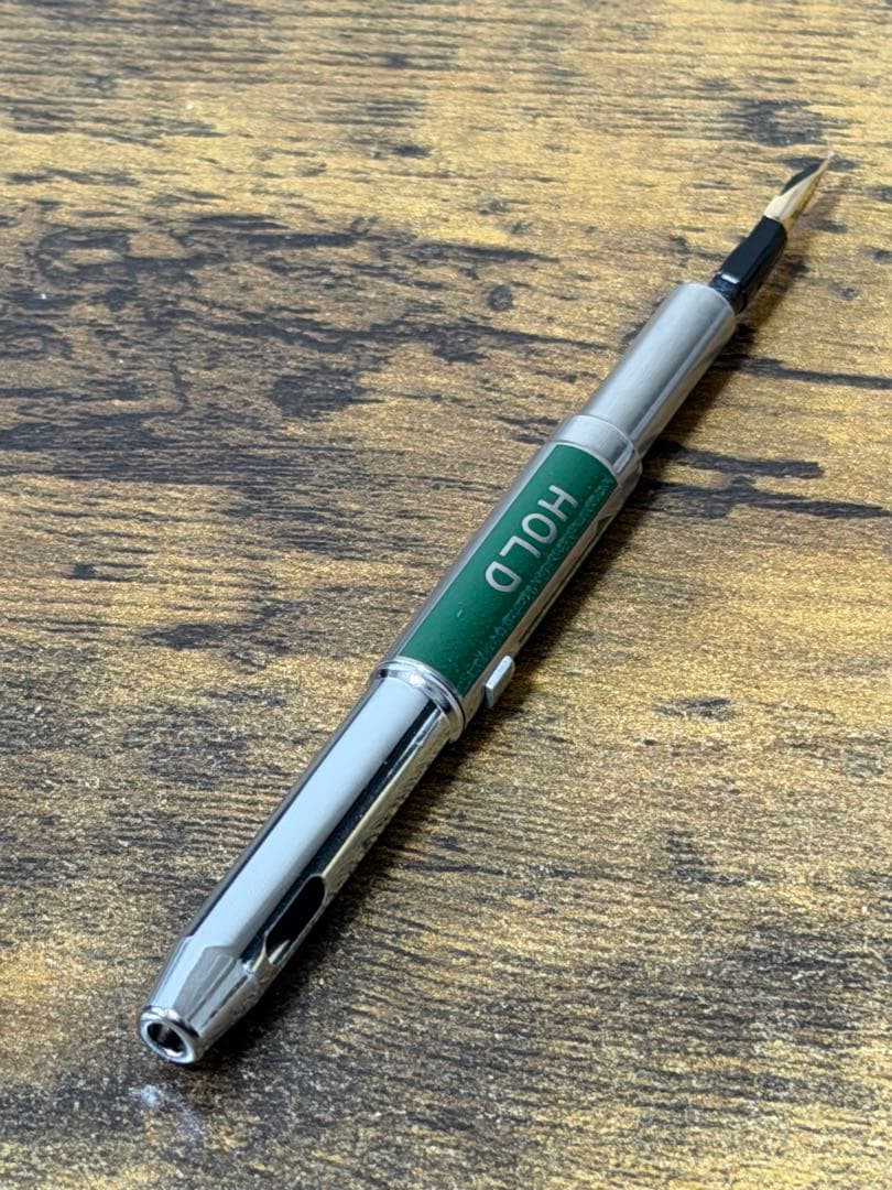 新品未使用　1971年製　キャップレス　ストライプ　14金　万年筆　細字　備品付