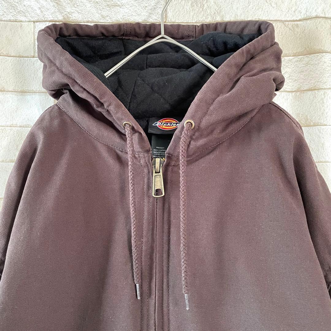 ディッキーズ アクティブジャケット 裏地フリース 刺繍ロゴ ブラウン 2XL